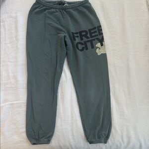 Free City logo cotton sweatpants in green